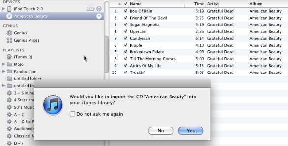 ripping cd to itunes