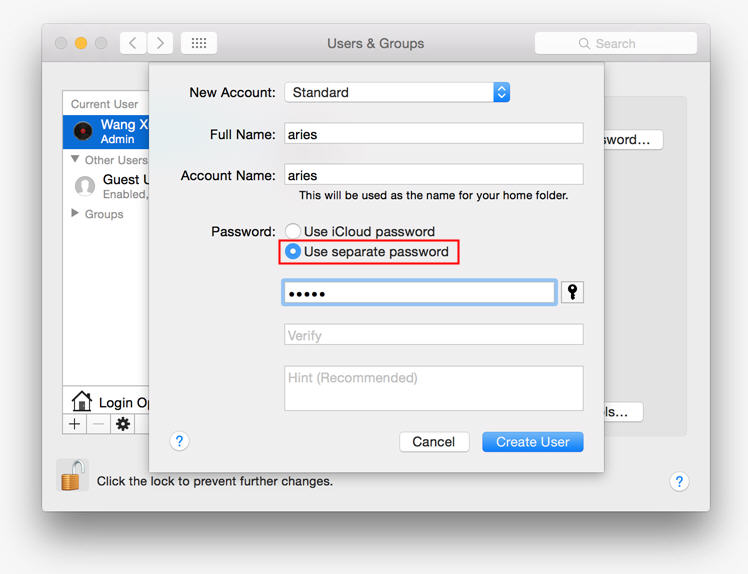 create a windows network share for mac for guest