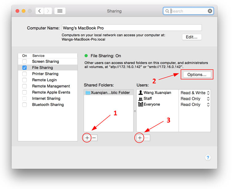 How to set a shared folder on Mac?